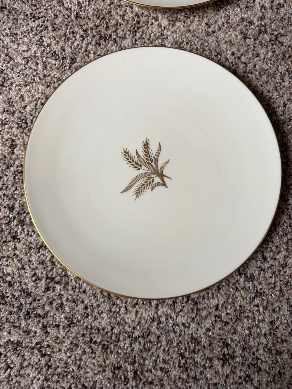 Vintage Lenox Harvest (Wheat / R-442) Fine Bone China Dinner Plates (set of 4)